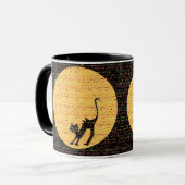 Mug Chat noir et Pleine lune de courbement de fête (Devant gauche)