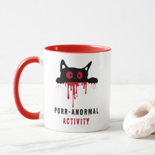 Mug Chat noir et sang rouge Purr-anormal Activité Cade