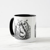 Mug Chat noir et silhouette de Retriever doré (Devant gauche)
