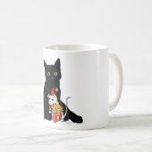 Mug Chat noir et souris blanche Noël (Devant droit)