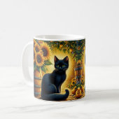 Mug Chat noir et tournesols (Devant gauche)