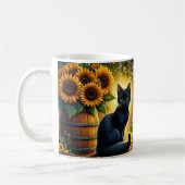 Mug Chat noir et tournesols (Gauche)