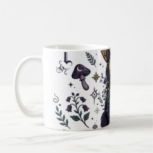 Mug Chat noir familier de sorcière Art de portrait got