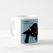 Mug Chat Noir Fatigué Bleu Sarcastique Drôle (Devant gauche)