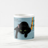 Mug Chat Noir Fatigué Bleu Sarcastique Drôle (Centre)