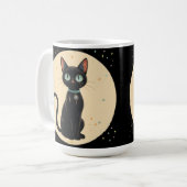 Mug Chat noir futuriste atomique Lune (Devant gauche)