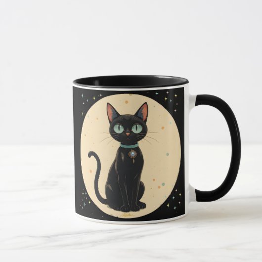 Mug Chat noir futuriste atomique Lune (Droite)