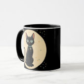 Mug Chat noir futuriste atomique Lune (Devant gauche)
