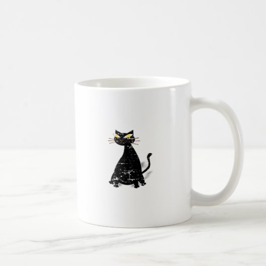 Mug Chat noir gras en détresse (Droite)