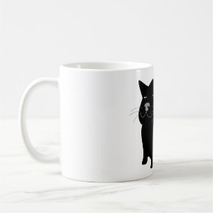 Mug chat, noir, gros, gros