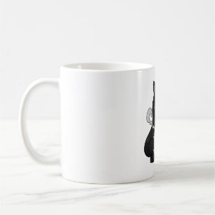 Mug Chat noir grumeux avec Groupement de café matin