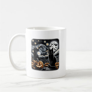 Mug Chat noir Halloween Amoureux de les chats Starry N