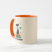 Mug Chat noir Halloween du milieu du siècle (Devant gauche)