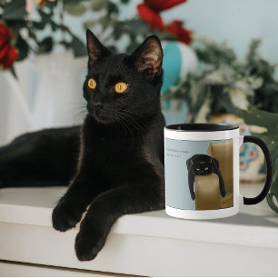 Mug Chat noir impertinent Humour fatigué drôle Bleu
