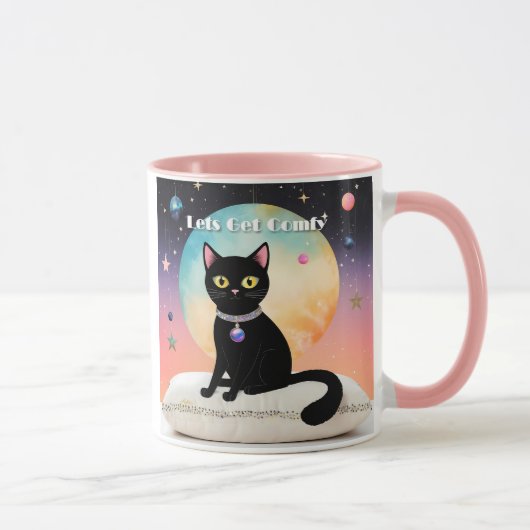 Mug Chat Noir - Installons-Nous Confortablement (Droite)