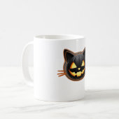 Mug Chat noir Jack o'Lantern Emoji T-shirt classique (Devant gauche)