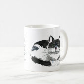 Mug Chat noir Joli chaton chaton animal aquarelle Bell (Devant droit)