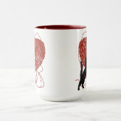 Mug Chat Noir Jouant Déraviser le Coeur Rouge (Centre)