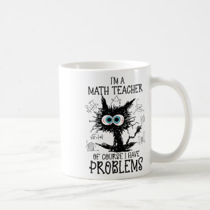 Mug Chat Noir Kitty Je suis un professeur de mathémati
