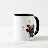 Mug Chat noir mal tenant Rose Cool étoiles foncé (Devant droit)
