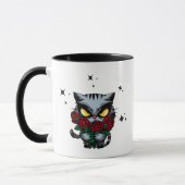 Mug Chat noir mal tenant Rose Cool étoiles foncé (Gauche)