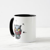 Mug Chat noir mal tenant Rose Cool étoiles foncé (Devant gauche)