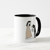 Mug Chat noir malicieux à boire du verre humain (Devant droit)