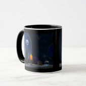 Mug Chat noir mignon à la chandelle (Devant gauche)
