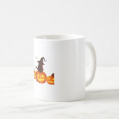 Mug Chat noir mignon avec sorcière Casquette, chauves- (Devant droit)