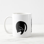 Mug Chat noir mignon dans différentes positions de yog (Gauche)