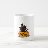 Mug Chat noir mignon en citrouille avec casquette sorc (Centre)