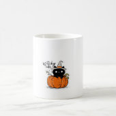 Mug Chat noir mignon en citrouille avec casquette sorc (Centre)