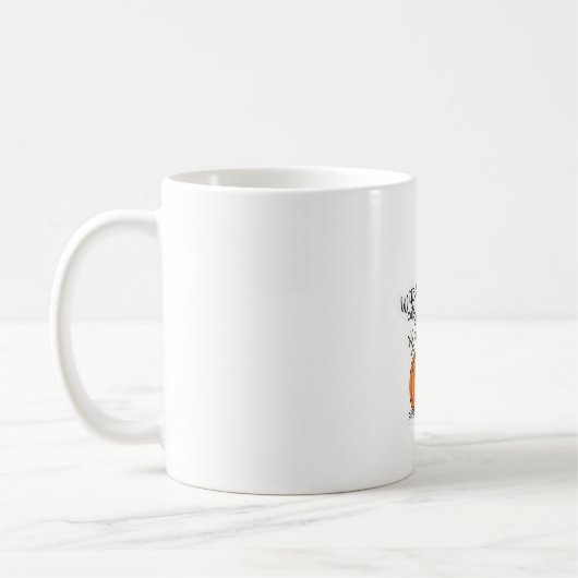 Mug Chat noir mignon en citrouille avec casquette sorc (Gauche)