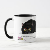 Mug Chat noir mignon et joueur, Queue de Kitty en remu (Gauche)