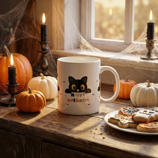 Mug Chat noir mignon Halloween