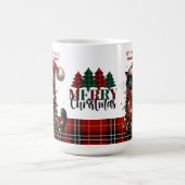 Mug Chat noir mignon serré dans les lumières de Noël (Centre)