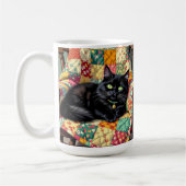 Mug Chat noir mignon sur chaise à rocher (Gauche)