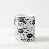 Mug chat noir miow mignon doodé (Centre)