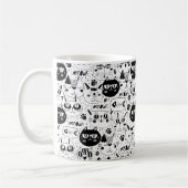 Mug chat noir miow mignon doodé (Gauche)