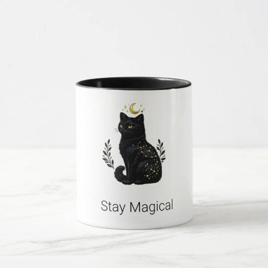 Mug Chat noir mystique de constellation céleste (Centre)