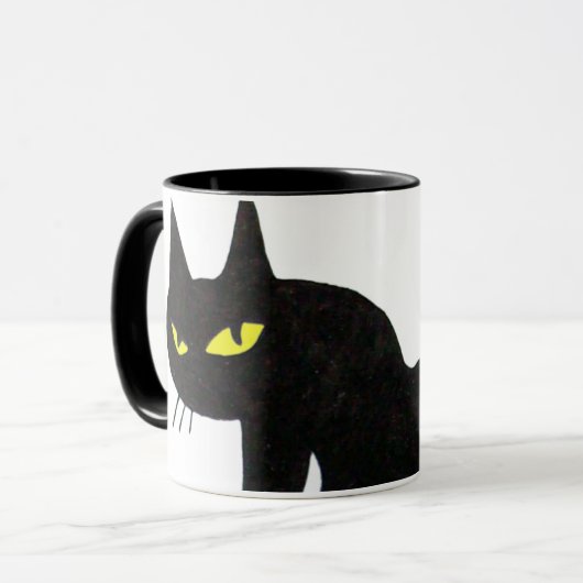 Mug CHAT NOIR NINJA blanc (Devant gauche)