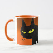 Mug CHAT NOIR NINJA Orange Halloween (Gauche)