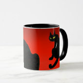 Mug CHAT NOIR NINJA Rouge (Devant droit)
