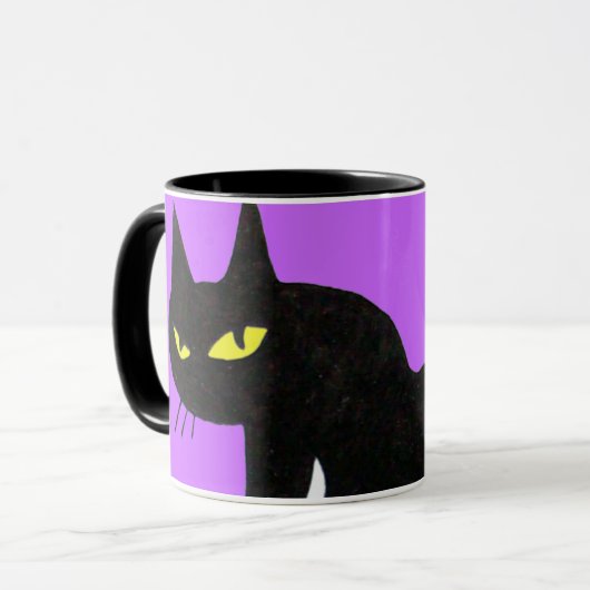 Mug CHAT NOIR NINJA Ultra violet violet violet (Devant gauche)