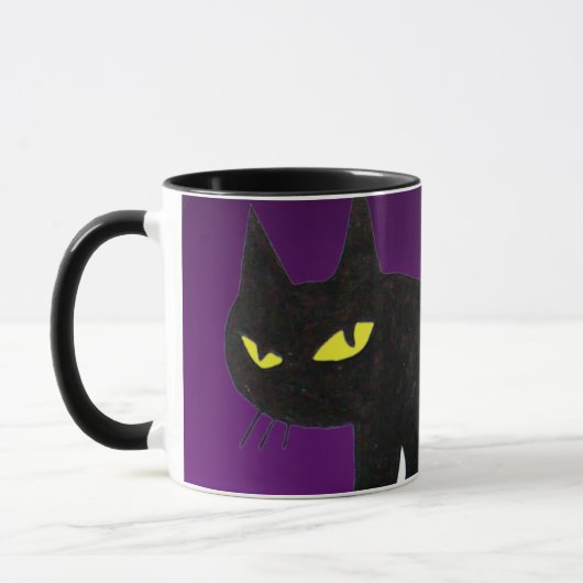 Mug CHAT NOIR NINJA Violet (Gauche)