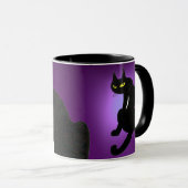 Mug CHAT NOIR NINJA Violet (Devant droit)