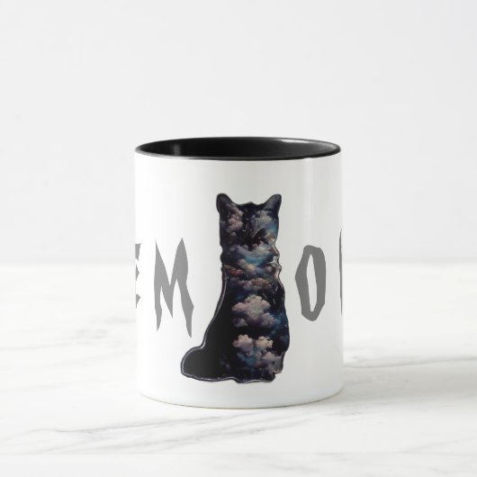 Mug Chat noir nuageux (Centre)