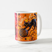 Mug Chat noir orange (Devant droit)