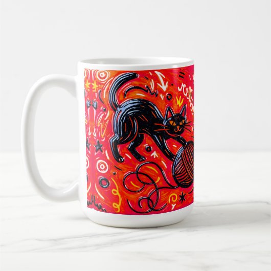 Mug Chat noir orange (Gauche)