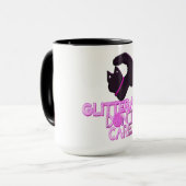 Mug Chat noir pailleté s'en fiche (Devant gauche)